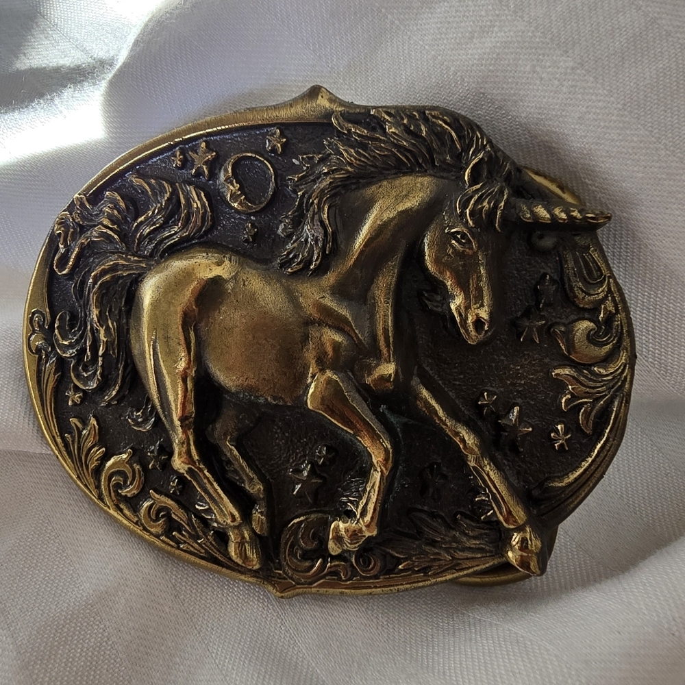Vintage Gold Unicorn Belt Buckle